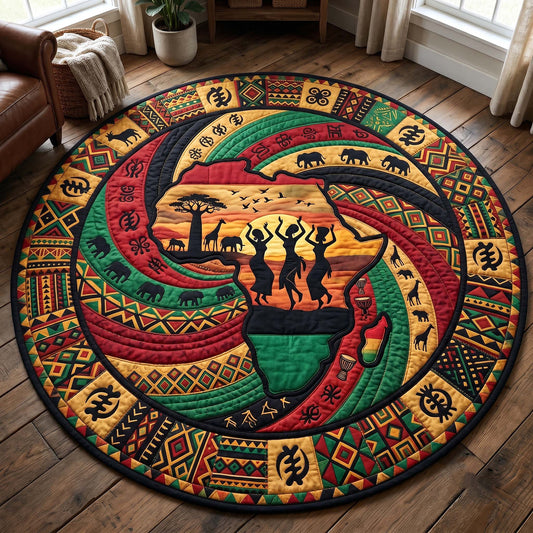 African Roots Quilted Round Mat GFTOTP19696