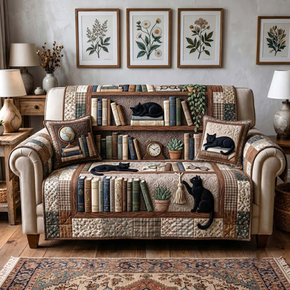 Library Whiskers Quilted Sofa Cover GFTOTP19699