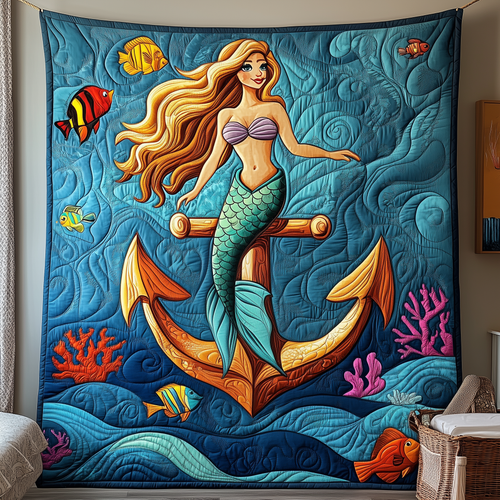Dreamy Mermaid Anchor Quilted Blanket GFTOTP1974