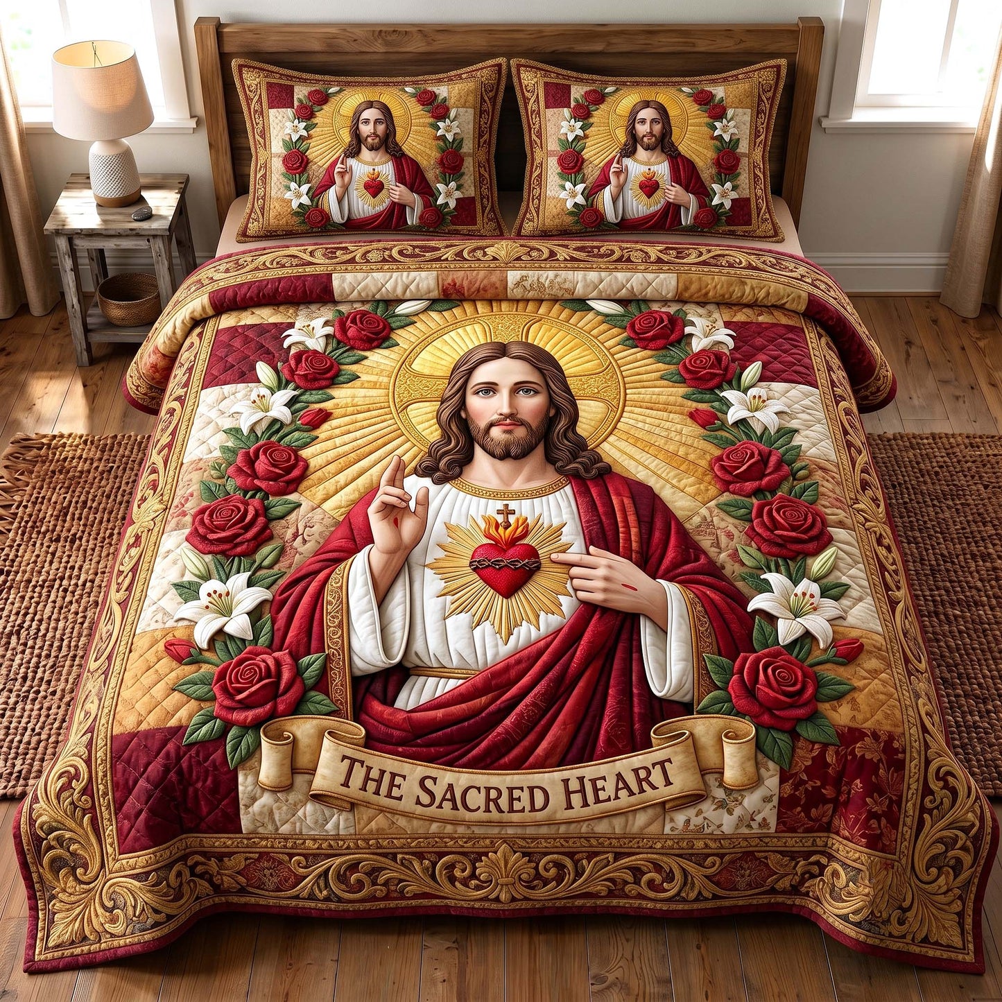 Sacred Savior 3-Piece Quilted Bedding Set GFTOTP19761