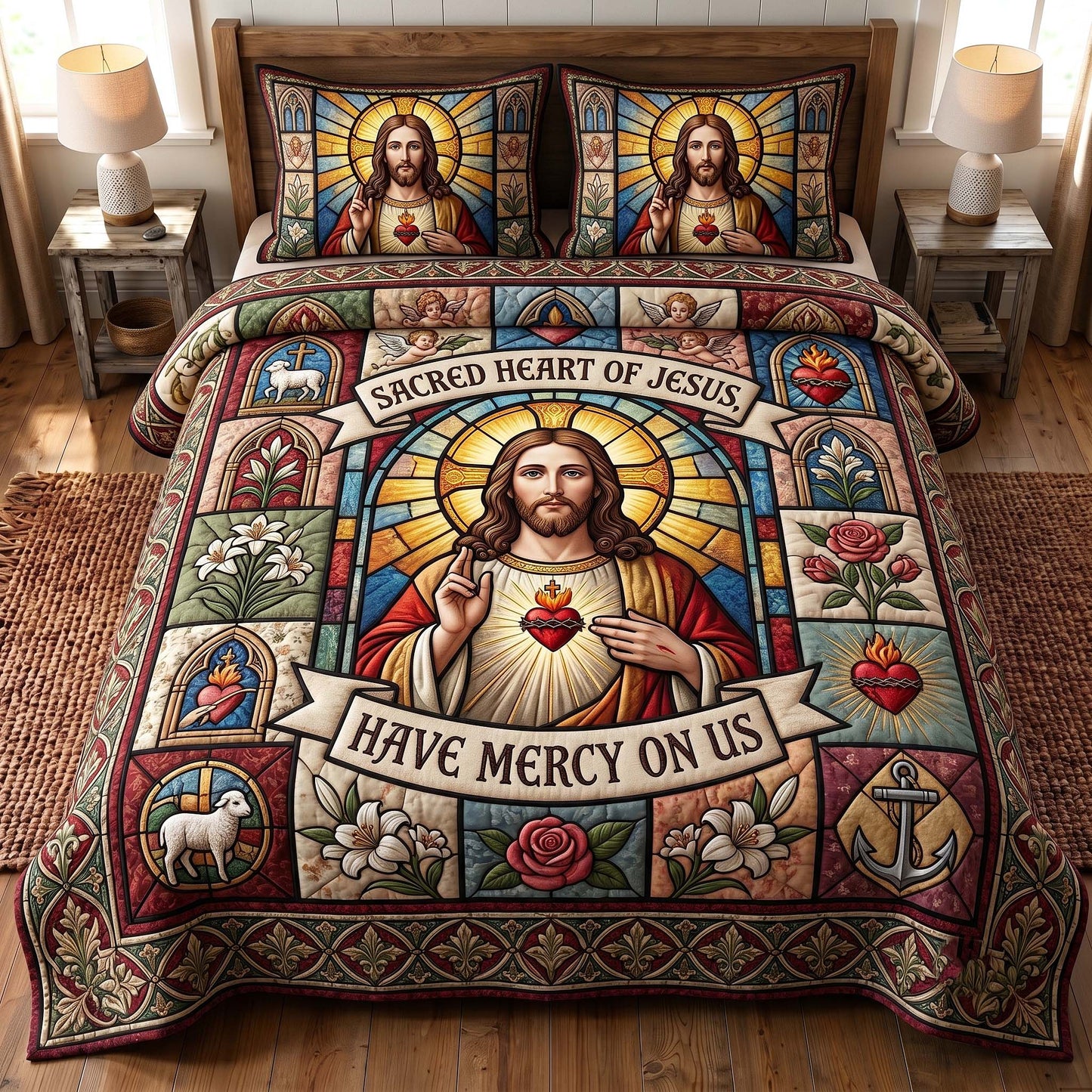 Sacred Savior 3-Piece Quilted Bedding Set GFTOTP19762