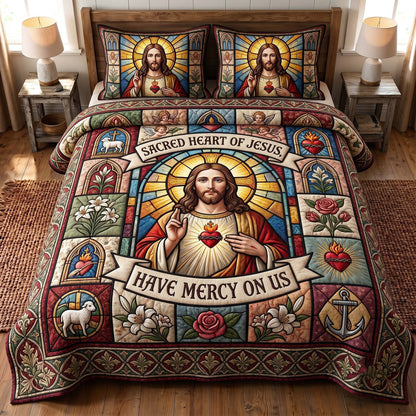 Sacred Savior 3-Piece Quilted Bedding Set GFTOTP19762