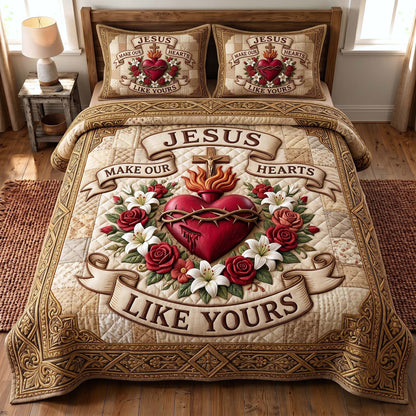 Divine Heart 3-Piece Quilted Bedding Set GFTOTP19763