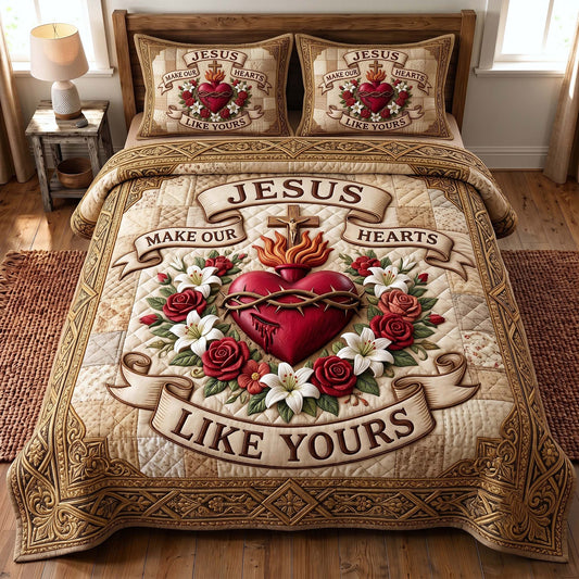Divine Heart 3-Piece Quilted Bedding Set GFTOTP19763