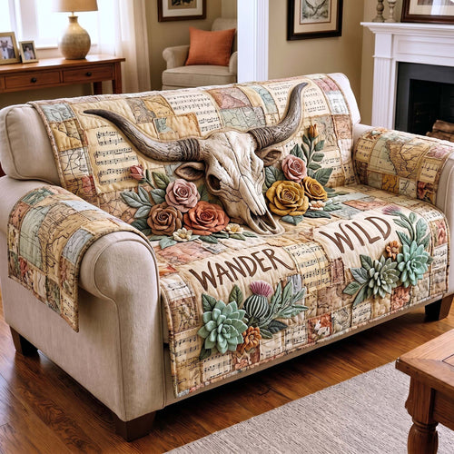Rustic Longhorn Quilted Sofa Cover GFTOTP19796