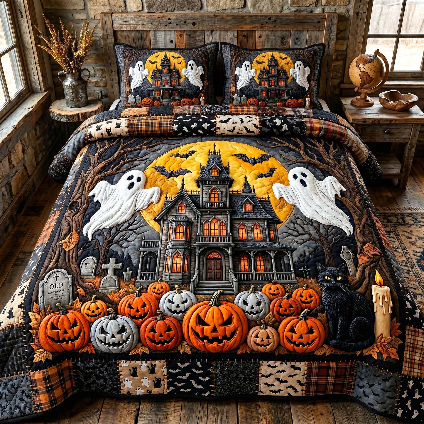 Haunted Manor 3-Piece Quilted Bedding Set GFTOTP19800