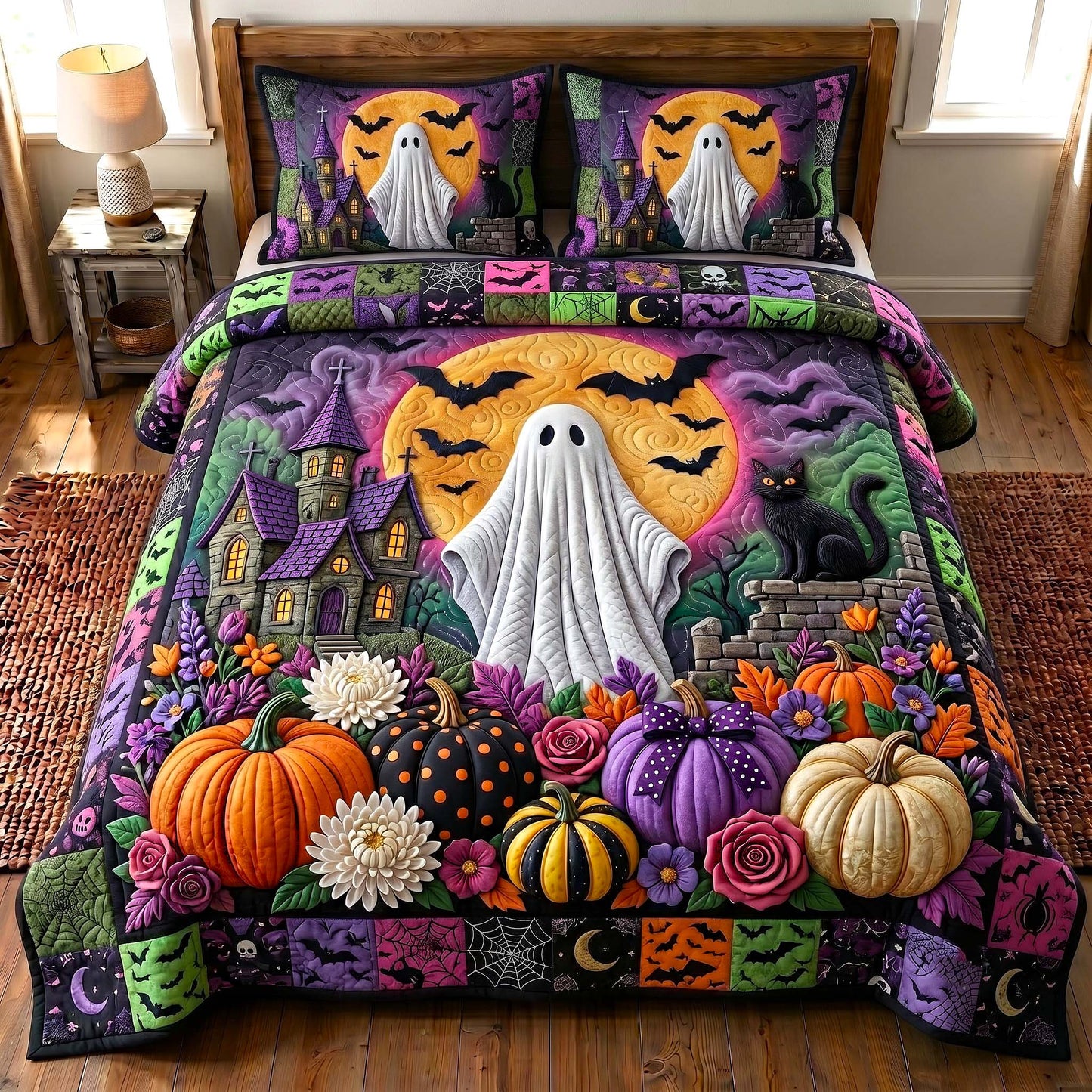 Haunted Manor 3-Piece Quilted Bedding Set GFTOTP19804