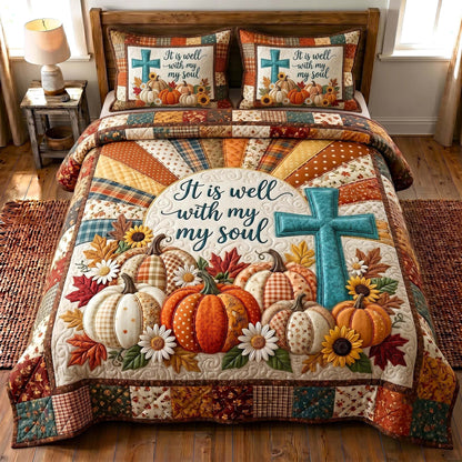 Faithful Autumn 3-Piece Quilted Bedding Set GFTOTP19805