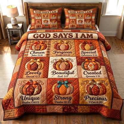 Faithful Autumn 3-Piece Quilted Bedding Set GFTOTP19806