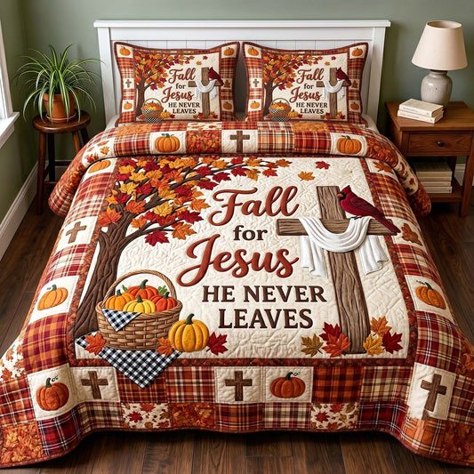 Faithful Autumn 3-Piece Quilted Bedding Set GFTOTP19809