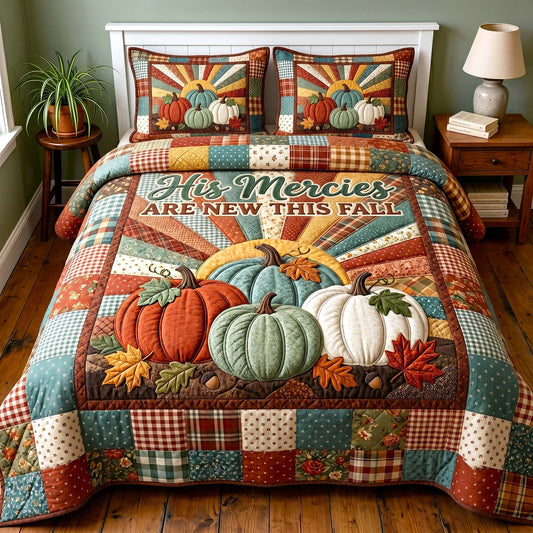 Faithful Autumn 3-Piece Quilted Bedding Set GFTOTP19810