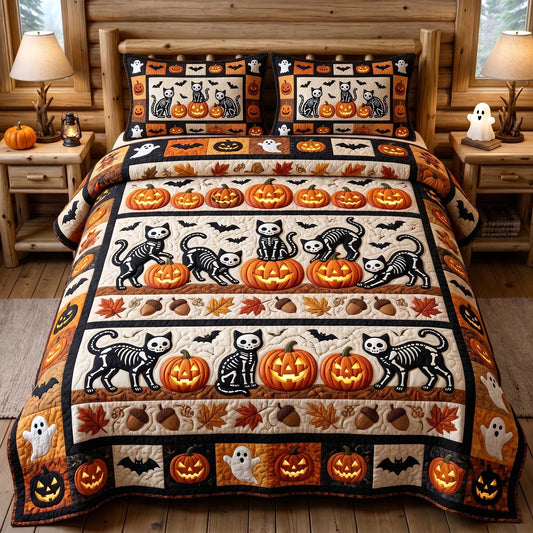 Black Cat Magic 3-Piece Quilted Bedding Set GFTOTP19863