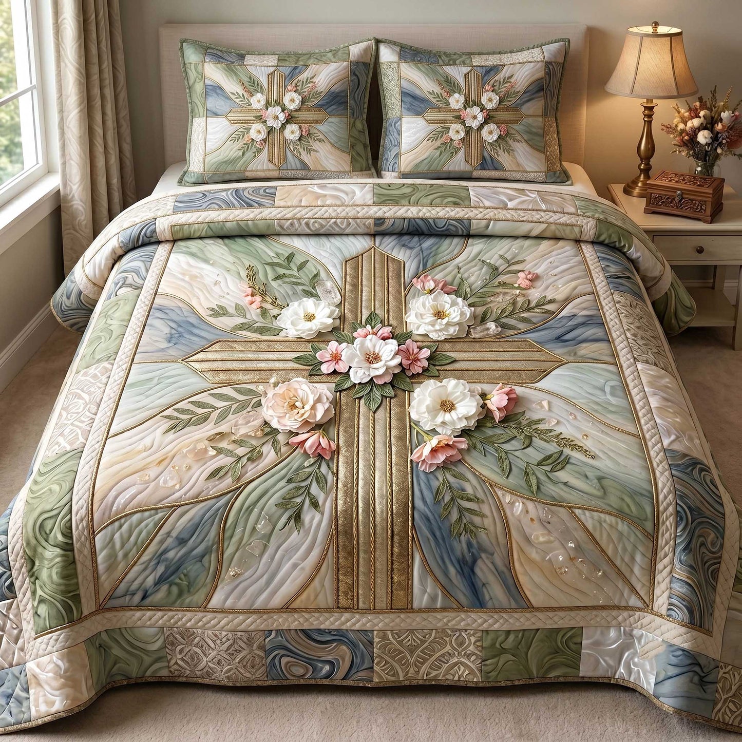 Cross Of Grace 3-Piece Quilted Bedding Set GFTOTP19866