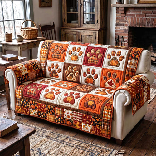 Autumn Paws Quilted Sofa Cover GFTOTP19869