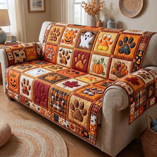 Spooky Pawprints Quilted Sofa Cover GFTOTP19870