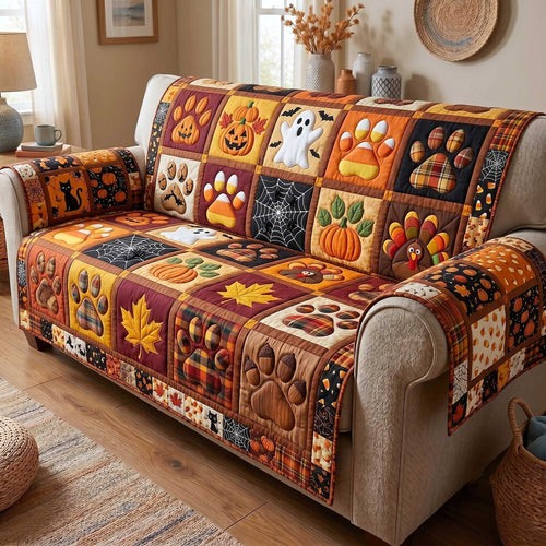 Spooky Pawprints Quilted Sofa Cover GFTOTP19871