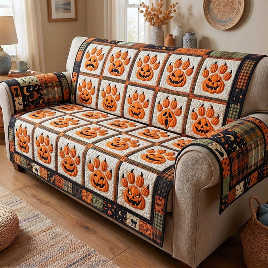 Spooky Pawprints Quilted Sofa Cover GFTOTP19874