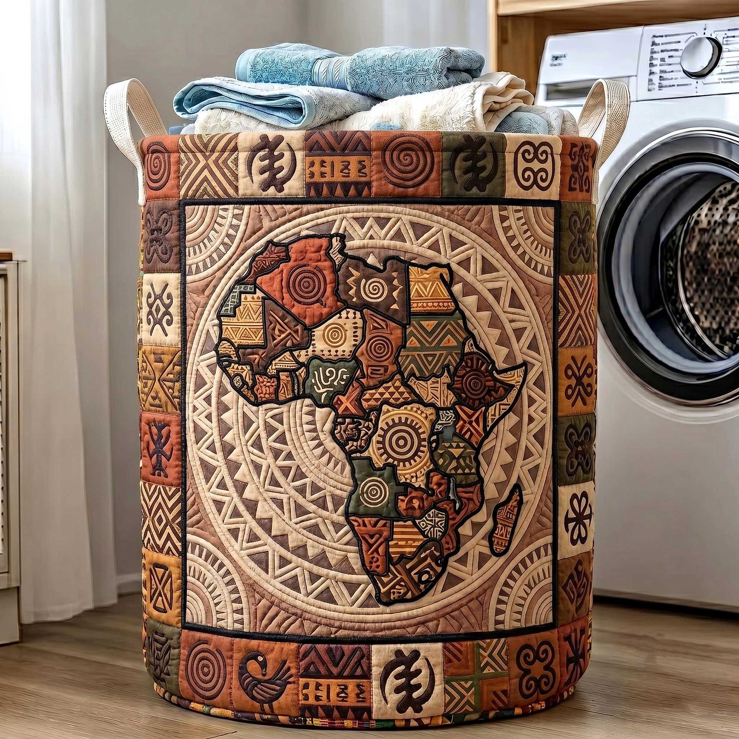 African Roots Quilted Laundry Basket GFTOTP19892