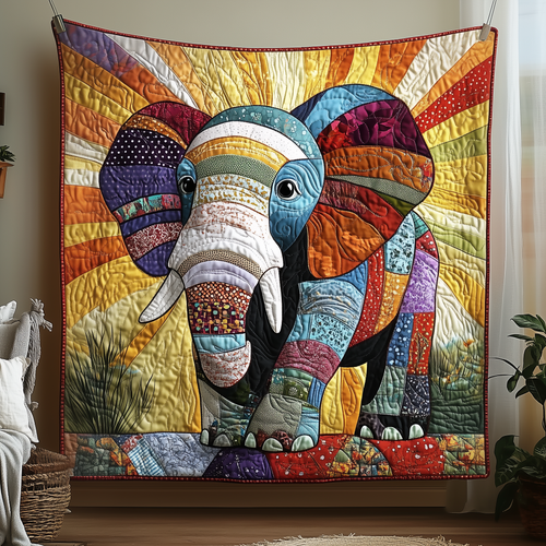 Vibrant Elephant Spirit Quilted Blanket GFTOTP1991