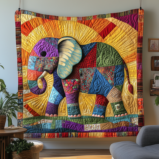Vibrant Elephant Spirit Quilted Blanket GFTOTP1992