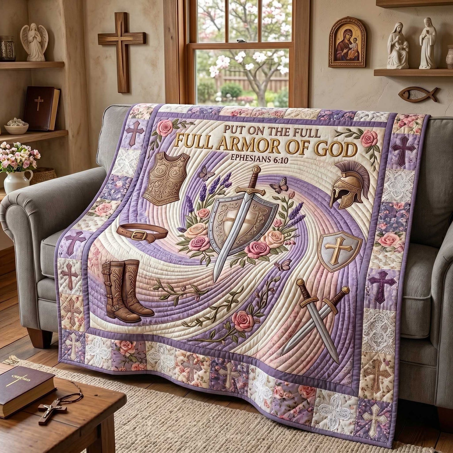 Full Armor Of God Quilted Blanket GFTOTP19936