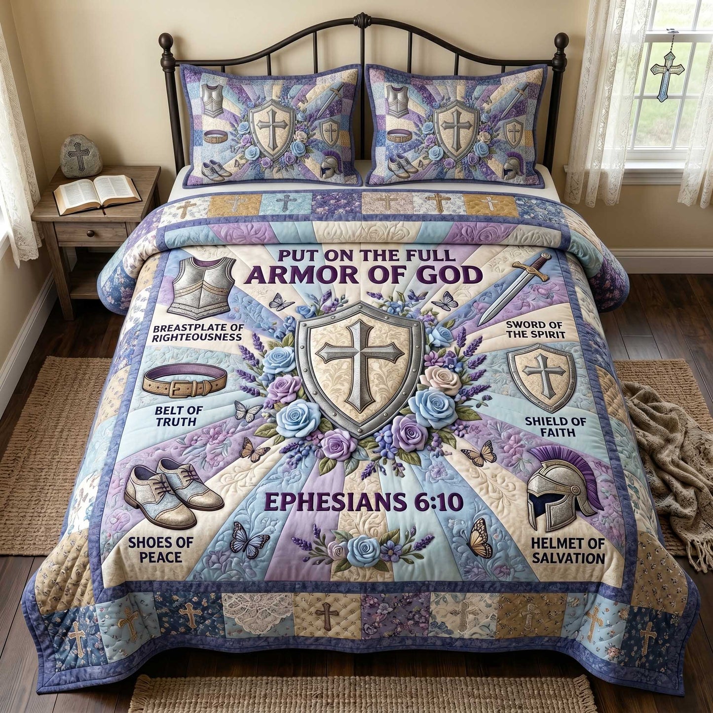 Full Armor Of God 3-Piece Quilted Bedding Set GFTOTP19940