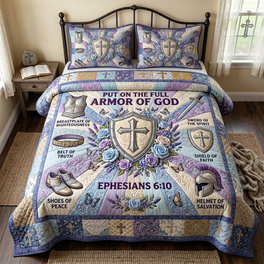 Full Armor Of God 3-Piece Quilted Bedding Set GFTOTP19940