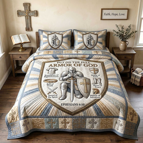 Full Armor Of God 3-Piece Quilted Bedding Set GFTOTP19942