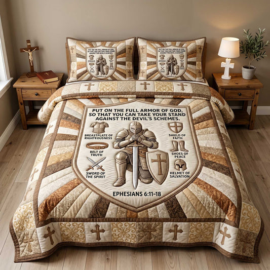 Full Armor Of God 3-Piece Quilted Bedding Set GFTOTP19944