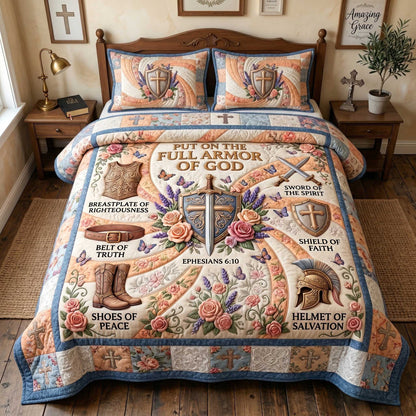 Full Armor Of God 3-Piece Quilted Bedding Set GFTOTP19945