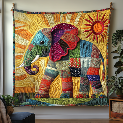 Vibrant Elephant Spirit Quilted Blanket GFTOTP1994