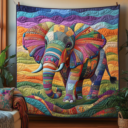 Vibrant Elephant Spirit Quilted Blanket GFTOTP1995