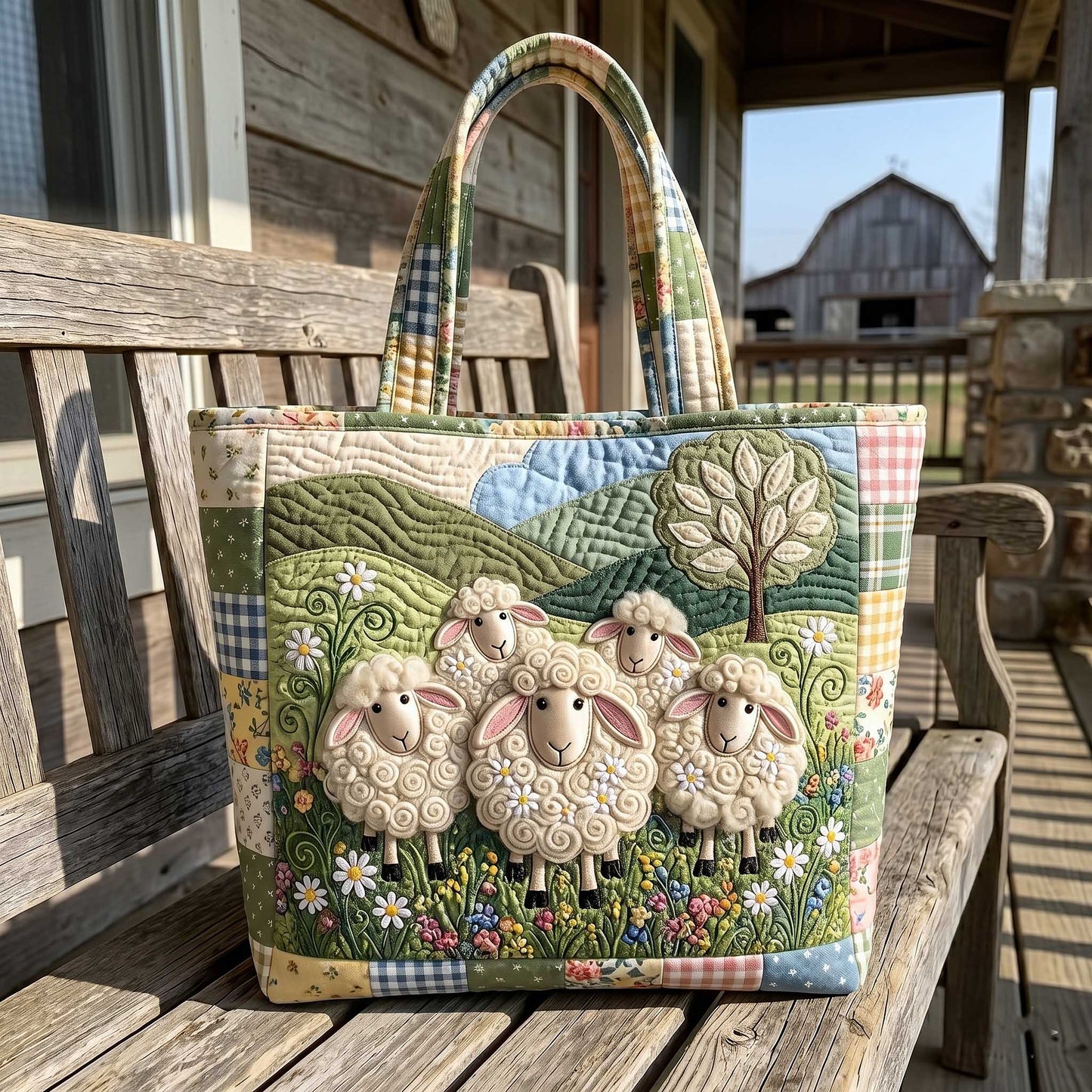 Funky Sheeps Quilted Tote Bag GFTOTP19968