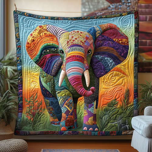 Vibrant Elephant Spirit Quilted Blanket GFTOTP1996