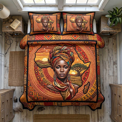 African Roots 3-Piece Quilted Bedding Set GFTOTP19993
