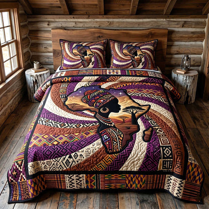 African Roots 3-Piece Quilted Bedding Set GFTOTP19994