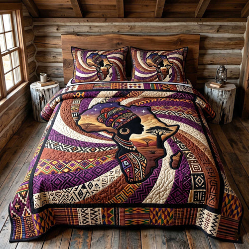 African Roots 3-Piece Quilted Bedding Set GFTOTP19994