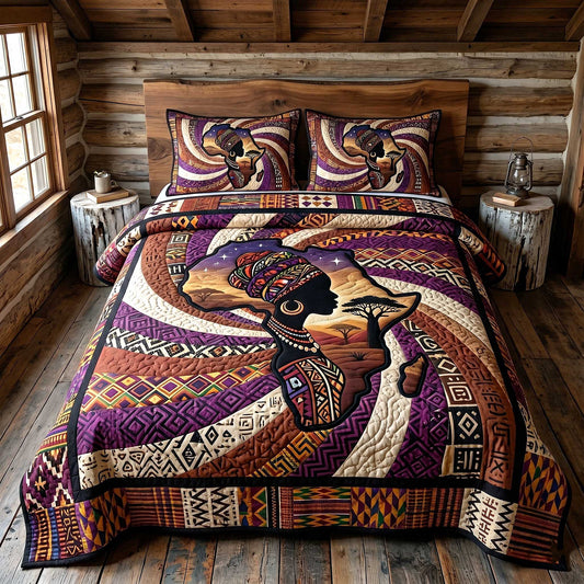 African Roots 3-Piece Quilted Bedding Set GFTOTP19994