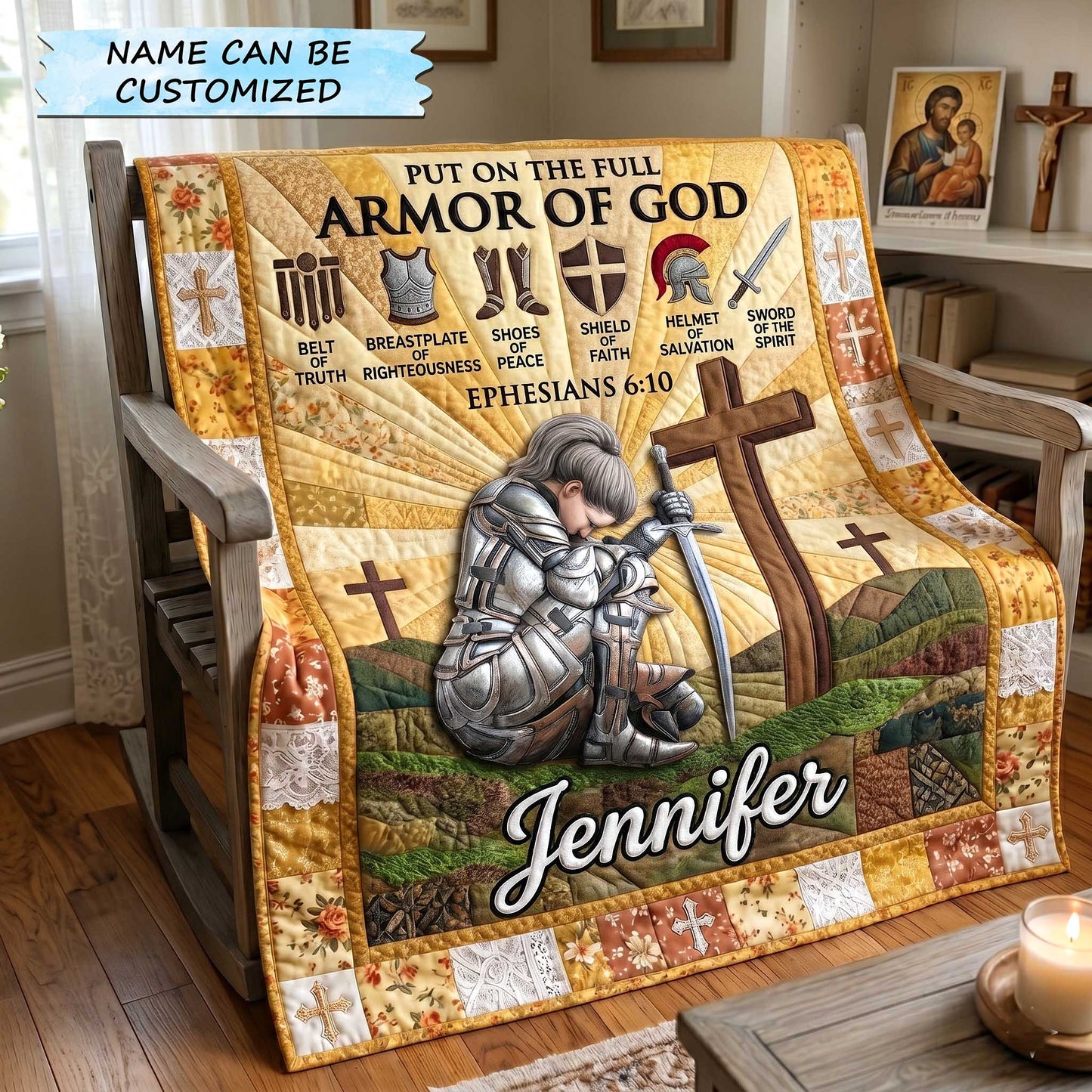 Full Armor Of God Quilted Blanket QTCUZ GFTOTP19999