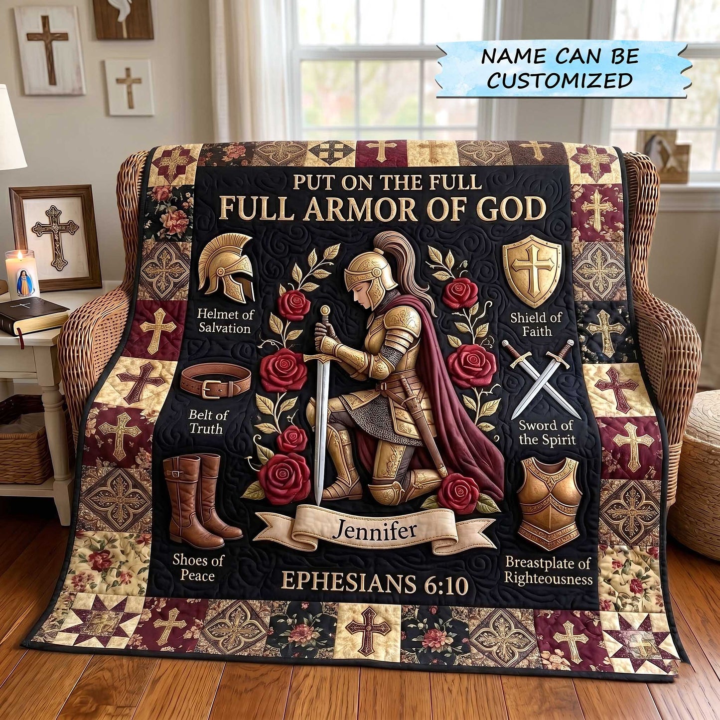 Full Armor Of God Quilted Blanket QTCUZ GFTOTP20000