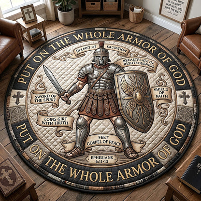 Full Armor Of God Quilted Round Mat GFTOTP20004
