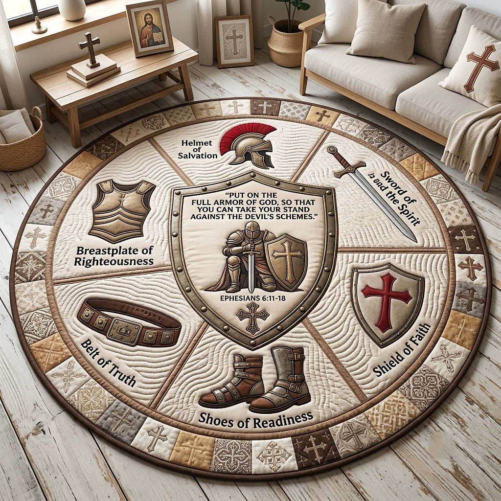 Full Armor Of God Quilted Round Mat GFTOTP20005
