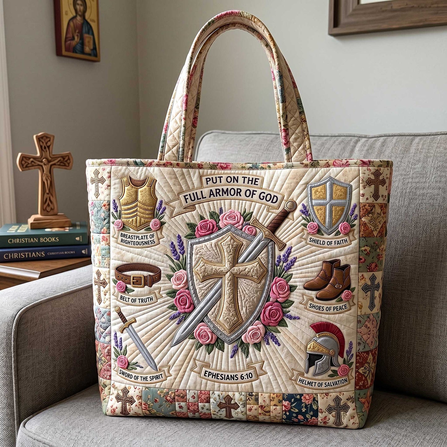 Full Armor Of God Quilted Tote Bag GFTOTP20010