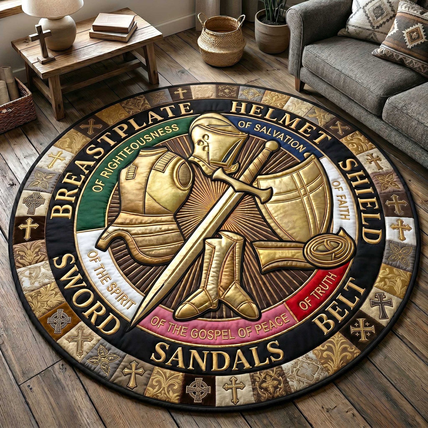 Full Armor Of God Quilted Round Mat GFTOTP20028