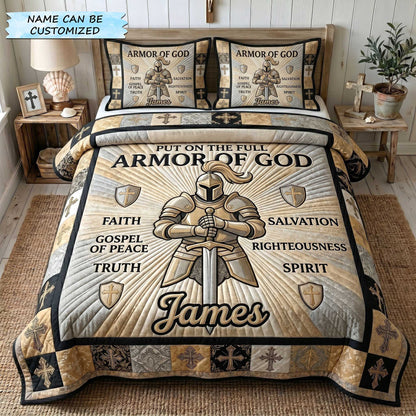 Personalized Full Armor Of God 3-Piece Quilted Bedding Set QTCUZ GFTOTP20037
