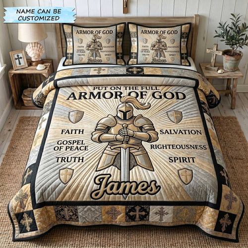 Personalized Full Armor Of God 3-Piece Quilted Bedding Set QTCUZ GFTOTP20037