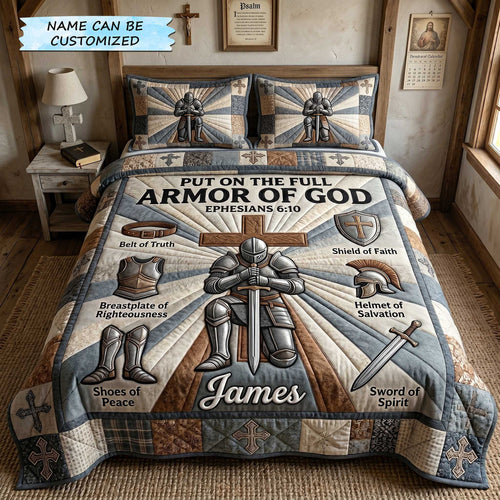 Personalized Full Armor Of God 3-Piece Quilted Bedding Set QTCUZ GFTOTP20041
