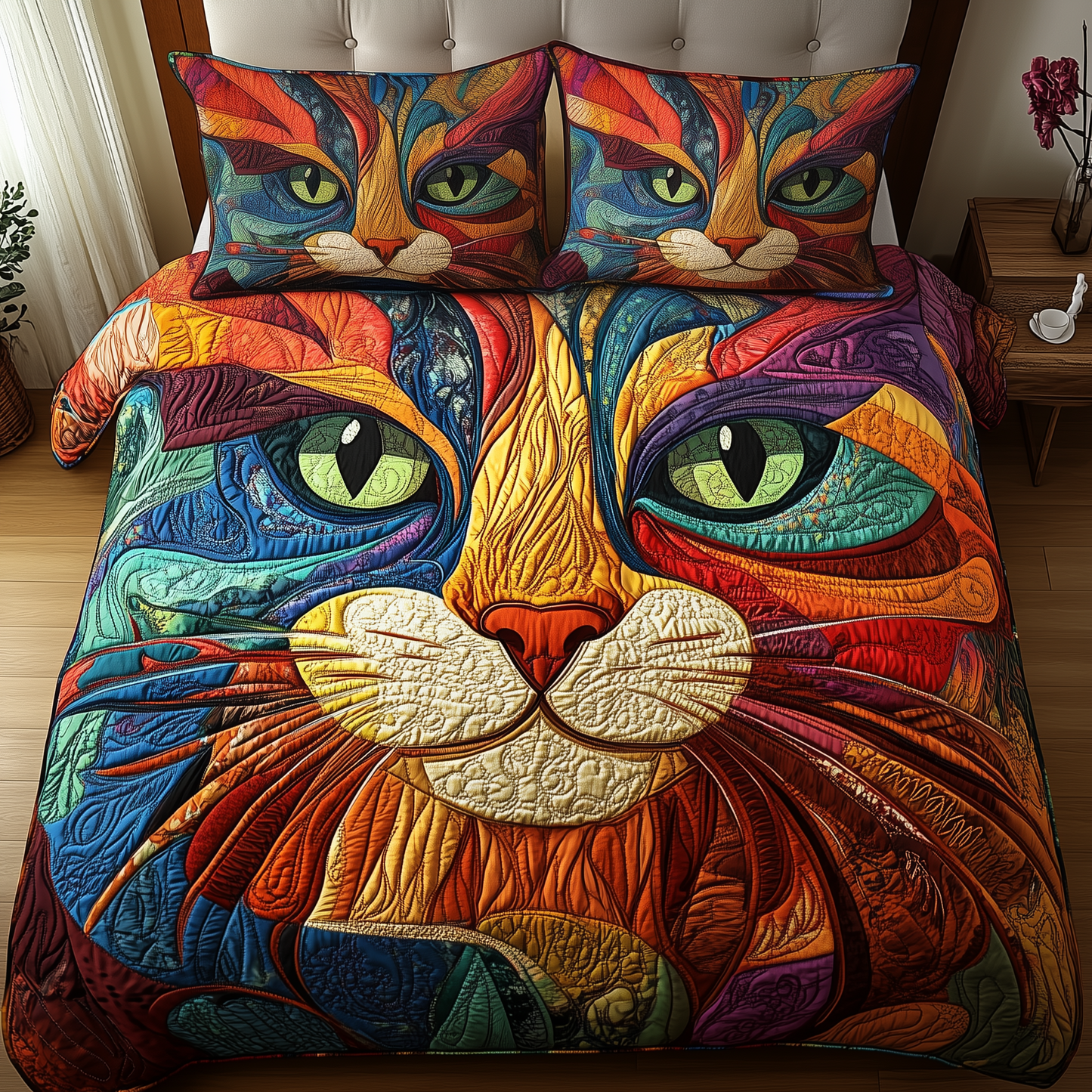 Purrfectly Cat 3-Piece Quilted Bedding Set GFTOTP2004