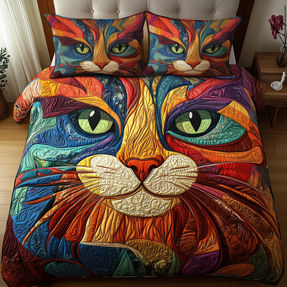 Purrfectly Cat 3-Piece Quilted Bedding Set GFTOTP2004