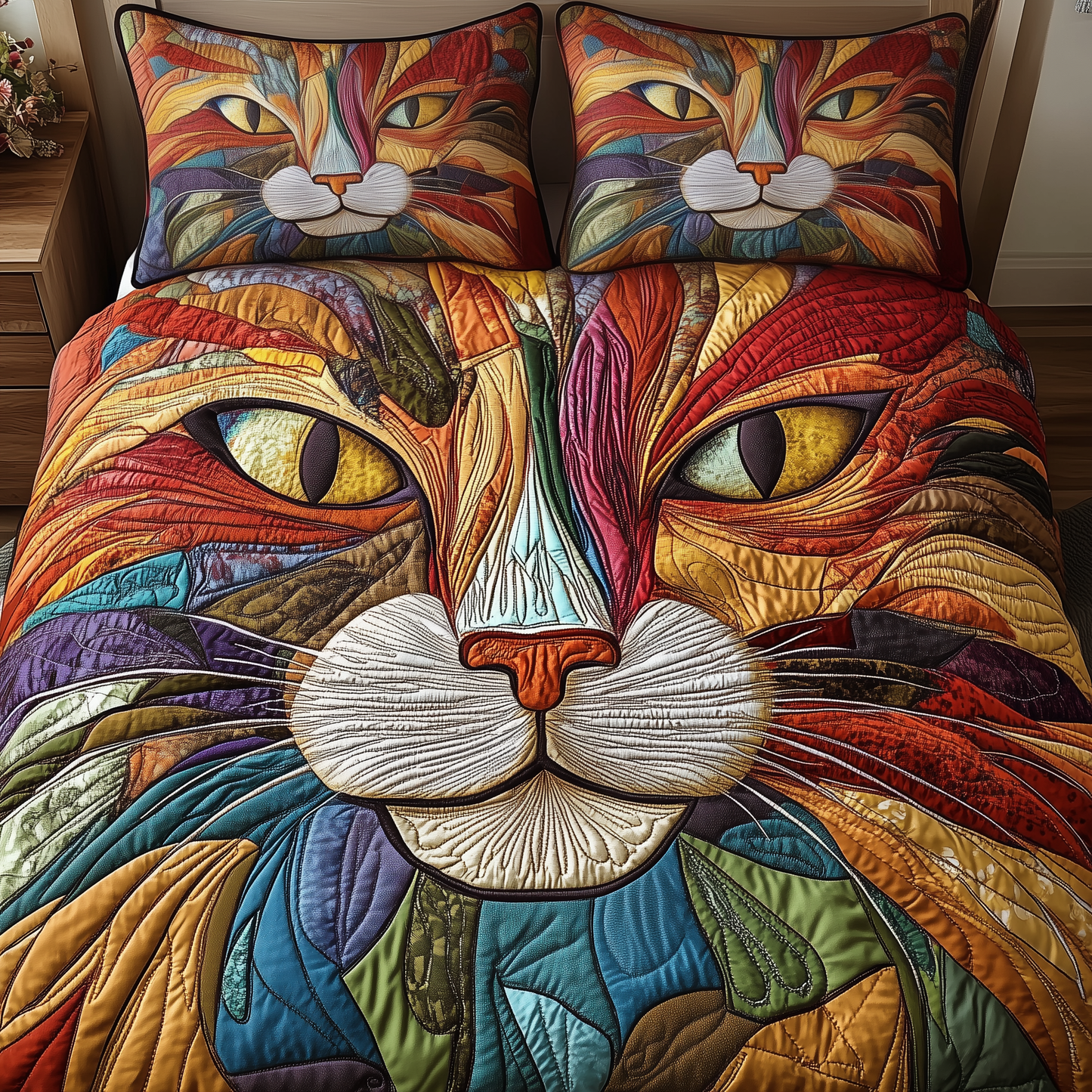 Purrfectly Cat 3-Piece Quilted Bedding Set GFTOTP2005